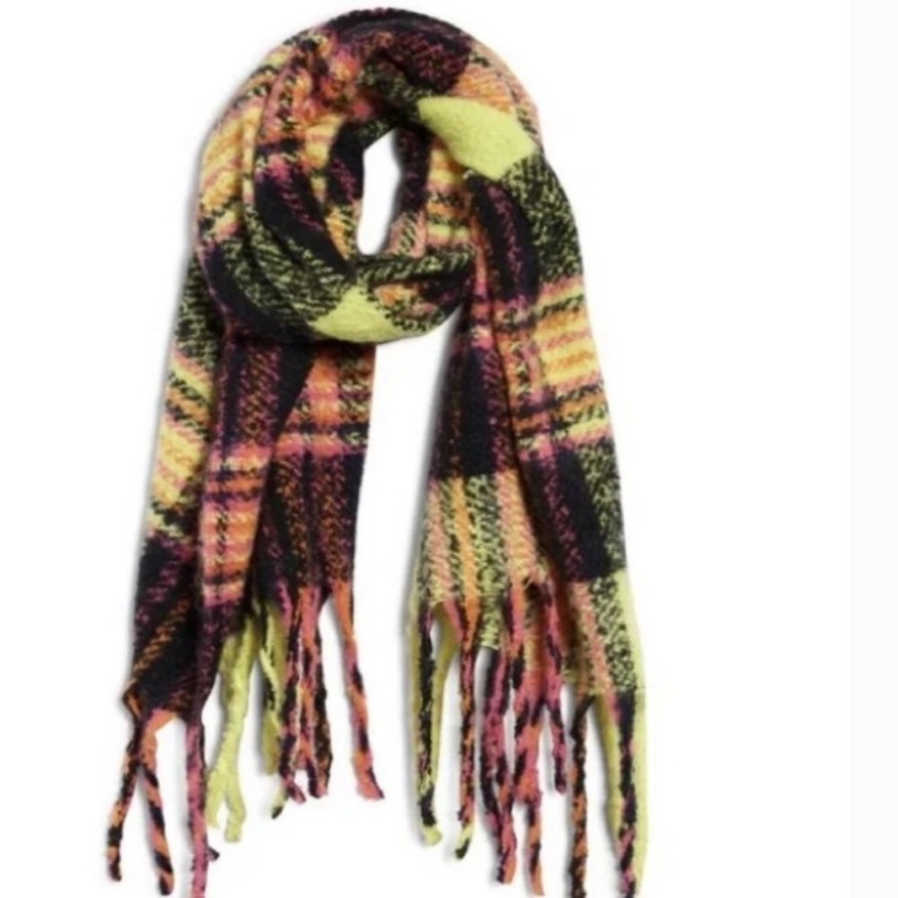 Nordstrom BP Neon Plaid Scarf
